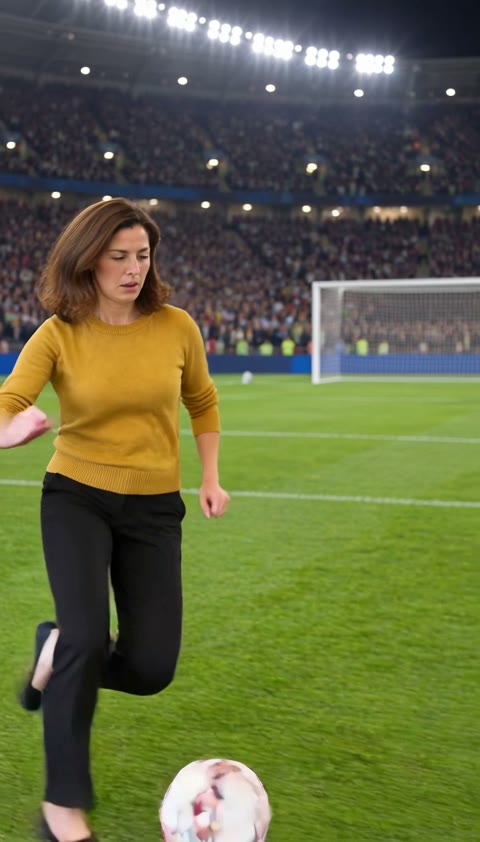 Office sweater: self-created AI football goal example